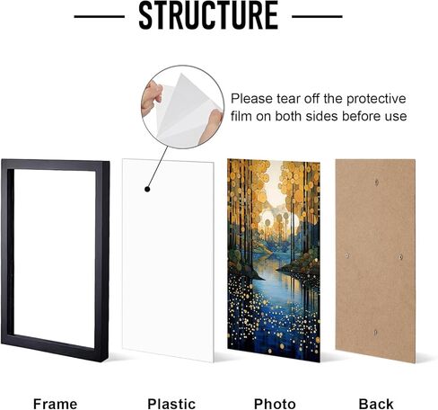 6x8 Picture Frame,Photo Frames with Plexiglass,Picture Frame Set for Wall Gallery,Wall Mounting or Tabletop Display,Black,5 Pack in Kuwait