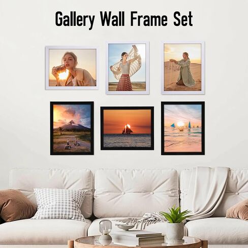 6x8 Picture Frame,Photo Frames with Plexiglass,Picture Frame Set for Wall Gallery,Wall Mounting or Tabletop Display,Black,5 Pack in Kuwait