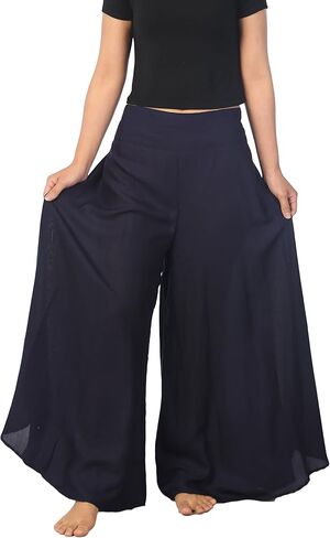Lannaclothesdesign Palazzo Pants for Women Wide Leg Boho Harem Yoga Pants S M L XL Sizes in Kuwait
