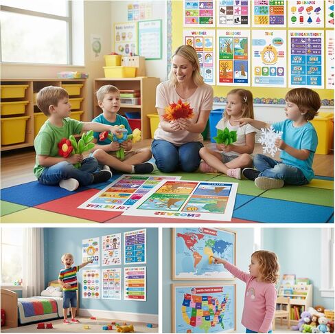 مخططات الضرب UNCLE WU للأطفال - مخطط جدول الوقت - ملصقات الرسوم البيانية التعليمية للمعلم والطلاب - ملصق مغلف مقاس 18 × 24 بوصة in Kuwait