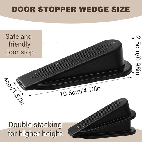 36 قطعة من سدادات الأبواب المطاطية السائبة، سدادات أبواب سوداء لأسفل الأبواب مقاس 4.1 × 1.6 × 1 بوصة، حاجز باب إسفين قوي قابل للتكديس للأرضيات الخشبية والسجاد والخرسانة والبلاط والأبواب شديدة التحمل in Kuwait