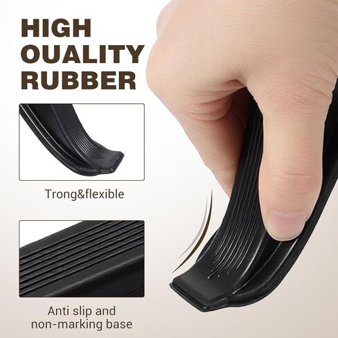 36 قطعة من سدادات الأبواب المطاطية السائبة، سدادات أبواب سوداء لأسفل الأبواب مقاس 4.1 × 1.6 × 1 بوصة، حاجز باب إسفين قوي قابل للتكديس للأرضيات الخشبية والسجاد والخرسانة والبلاط والأبواب شديدة التحمل in Kuwait
