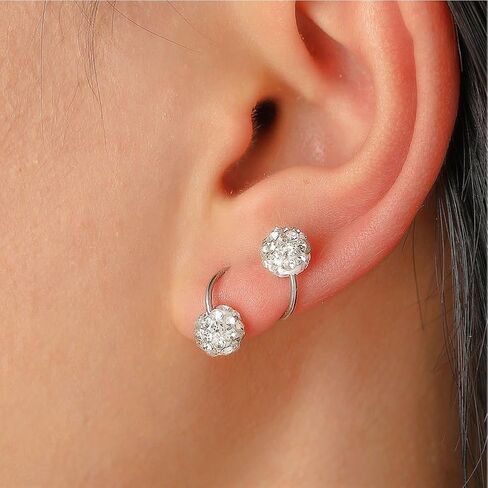 Women’s Claw Earrings Sparkly 6mm Crystal Fashion Earring 925 Sterling Silver Tragus Cartilage Ears Jewelry in Saudi Arabia