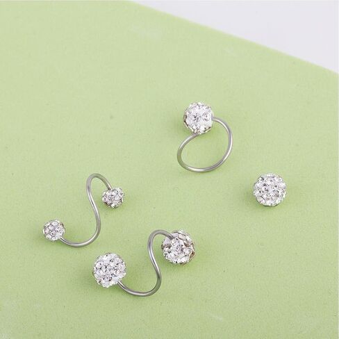 Women’s Claw Earrings Sparkly 6mm Crystal Fashion Earring 925 Sterling Silver Tragus Cartilage Ears Jewelry in Saudi Arabia