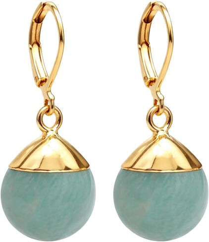 Gempires الأحجار الكريمة انخفاض الأقراط للنساء اليدوية خفيفة الوزن مطلية بالذهب أقراط متدلية هيبوالرجينيك بوهو شيك مجوهرات هدية أنيقة لها الإكسسوارات اليومية الموضة in Kuwait