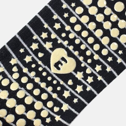 Striped Yoga Socks for Women – 3 Pairs Non Slip Grip Pilates Barre Crew Socks, Cute Ruffle Style in Saudi Arabia