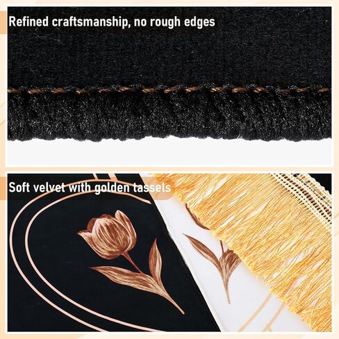 Tegeme 2 Pcs Muslim Couple Prayer Rug Set with 2 Pcs Delicate Prayer Beads Heart Rose Design Black White Soft Velvet Muslim Mat for Women Men Ramadan Eid Wedding Birthday Gifts in Saudi Arabia