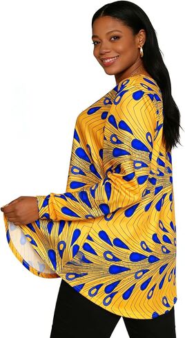Sinono المرأة طويلة الأكمام هينلي تي شيرت زر فضفاضة تناسب الأفريقية Dashiki تونك القمم بلوزة ملابس غير رسمية in Kuwait