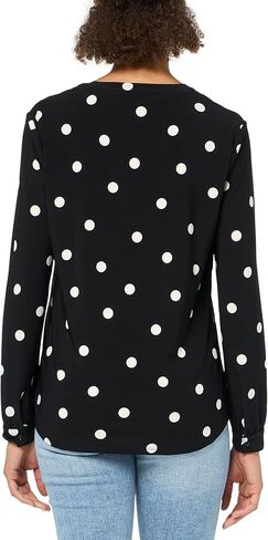 Anne Klein Women's Anne Klein Women's Long Sleeve Polka Dot Top in Saudi Arabia
