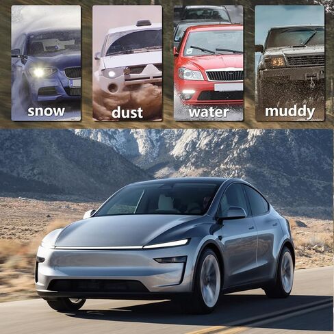 XUKEY 2025 New Tesla Model Y Juniper Mud Flaps All Weather Refresh Mud Guards Body Kits for Model Y 2025 2026 Accessories Fender Tire Protector Rear Front No Drilling Required, Carbon Fiber (Set of 4) in Saudi Arabia