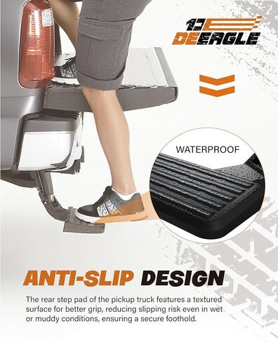 DEEAGLE Bed Step for Toyota Tacoma 2012 2013 2014 2015 2016 2017 2018 2019 2020 2021 2022 2023, Upgraded Aluminum Truck Tailgate Bed Step Retractable Bumper Foldable Pickup Truck Bedstep # PT392-35100 in Kuwait