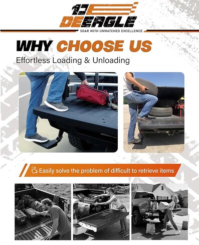 DEEAGLE Bed Step for Toyota Tacoma 2012 2013 2014 2015 2016 2017 2018 2019 2020 2021 2022 2023, Upgraded Aluminum Truck Tailgate Bed Step Retractable Bumper Foldable Pickup Truck Bedstep # PT392-35100 in Kuwait