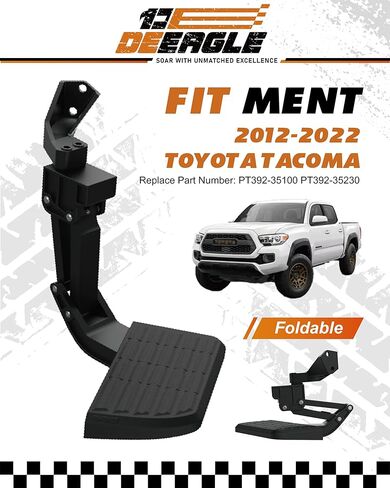 DEEAGLE Bed Step for Toyota Tacoma 2012 2013 2014 2015 2016 2017 2018 2019 2020 2021 2022 2023, Upgraded Aluminum Truck Tailgate Bed Step Retractable Bumper Foldable Pickup Truck Bedstep # PT392-35100 in Kuwait