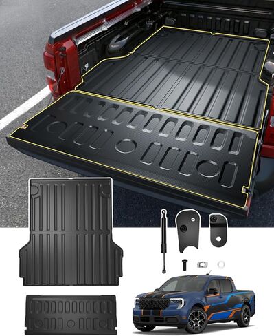 حصيرة السرير وبطانة الباب الخلفي لسيارة Ford Maverick(2022-2026 2025,4.5FT)، سجادة شاحنة لجميع الأحوال الجوية، واقي سرير عالي التحمل من TPE، مساعد الباب الخلفي Ford Maverick، مقاوم للماء وغير قابل للانزلاق، 2022 2023 2024 ملحقات الشاحنة in Kuwait