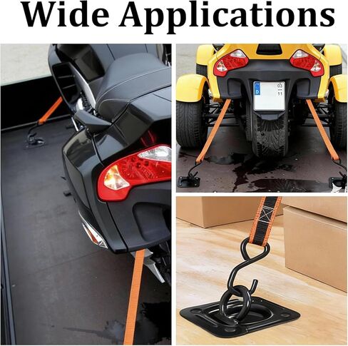 4 Pack Recessed D Ring Tie Down Anchors Heavy Duty, 6,000 lb Break Strength, Trailer Floor Tie Downs and Anchor for Trailer, Truck, Van, Cargo Management, Black in Kuwait