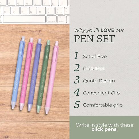Steel Mill & Co Pastel Gel Pen Set, Cute Journaling Pens for Book Lovers, Librarians, and Romance Readers, Bookish Writing Pens (Book Club Tea Party) in Saudi Arabia