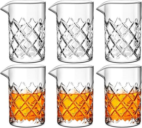 4 Pcs Cocktail Mixing Glass 24 oz Cocktail Stirring Glasses Crystal Glasses Mixing Pitcher for Bar Party Bartender Whiskey Drinking Shaker Accessory in Saudi Arabia