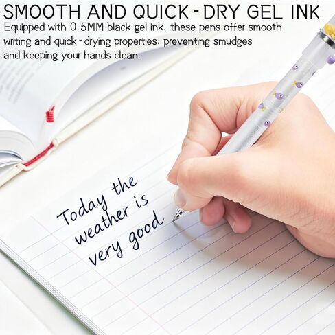 4 Pieces Fidget Spinner Pen - Rotating Gel Pens for Stress Relief, 0.5MM Black Ink, Smooth Writing, Quick Dry, Ideal for Journaling, Notes, Ocean-Themed Gift Set in Kuwait