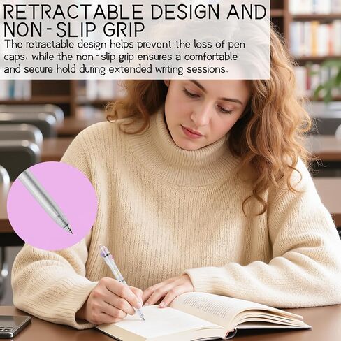 4 Pieces Fidget Spinner Pen - Rotating Gel Pens for Stress Relief, 0.5MM Black Ink, Smooth Writing, Quick Dry, Ideal for Journaling, Notes, Ocean-Themed Gift Set in Kuwait