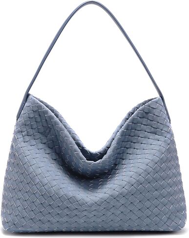 حقيبة يد منسوجة من الجلد السويدي للنساء: محفظة وجيوب من الجلد النباتي المنسوج يدويًا للأناقة والسفر - حزام قابل للتعديل يناسب جهاز iPad مقاس 11 بوصة in Kuwait