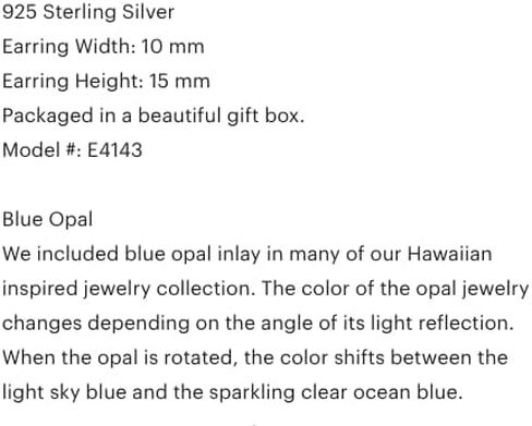 Unique Hawaiian Blue Opal Frog Earring, Sterling Silver Blue Opal Frog Stud Earring, E4143A in Saudi Arabia