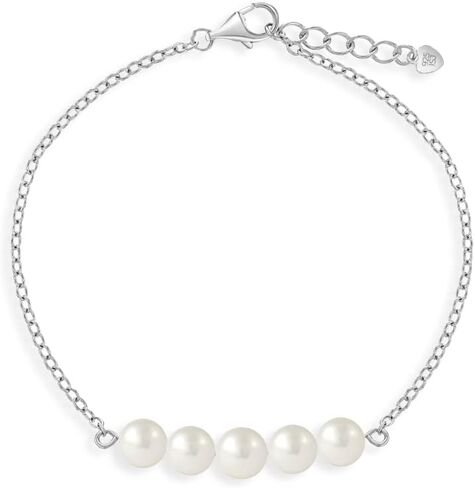 925 Sterling Silver Freshwater Cultured Pearl Adjustable Bracelet For Baby Girls To Teens - Adorable Stranded Bracelets For Girls - Special Religious Communion Jewelry Gifts For Little Girls in Saudi Arabia