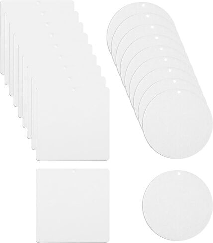 40 Pcs Felt Car Air Freshener Blanks Sublimation Air Freshener Blank Sheets Car Air Freshener Scent Pads Sublimation Blank Pendants Hanging Ornament Blanks Square and Round in Saudi Arabia