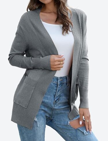 Women's Cardigans with Pockets Casual Lightweight Open Front Cardigan Sweaters for Women in Saudi Arabia