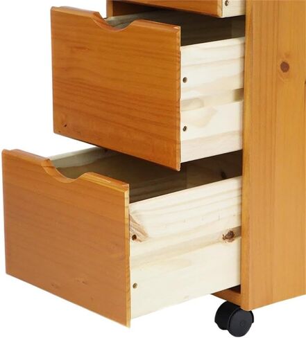 عربة أدوات من الخشب الصلب من بيمبرلي رو، 8 أدراج قابلة للإزالة، لمسة نهائية من الصنوبر المتوسط، خشب الصنوبر الصلب المزروع في المزرعة، الطول 15.35 بوصة × العرض 13.25 بوصة × الارتفاع 40.28 بوصة، عجلات متحركة ناعمة، تخزين مدمج للمنزل أو المكتب in Kuwait