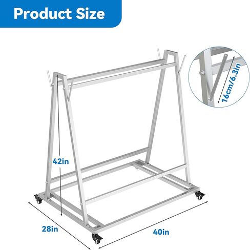 AIWFL Floor Mat Wash Rack and Mat Transporter, Floor Mat Cart with Wheels 42" L x 28" W x 40" H, Galvanized Steel Floor Mats Storage Rack for Kitchen, Industrial, Pool, Drainage and Commercial Mats in Kuwait