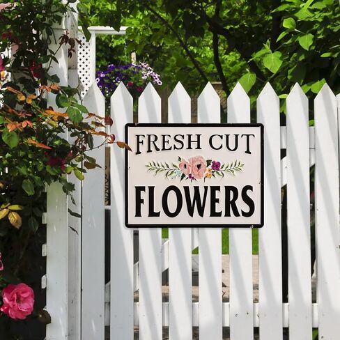 ديكور جداري على شكل زهور مقطوعة حديثًا، مقاس 15.7 × 11.8 بوصة، فن جداري من الزهور المعدنية، سوق الزهور في الهواء الطلق، سياج حديقة، فناء، ديكورات الشرفة للمنزل in Kuwait