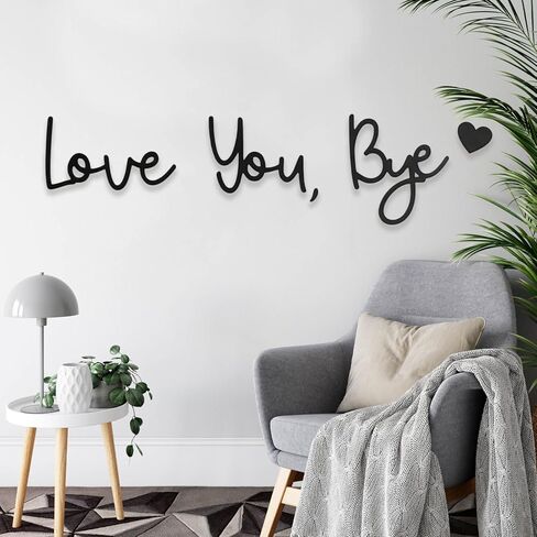 Love You Bye Sign Above Door, Wooden Wall Art Home Decor, Express Love & Warmth, Romantic Gift for Family, Lovers, or Valentine’s Day Decorations for Entryway, Hallway, or Living Room in Saudi Arabia