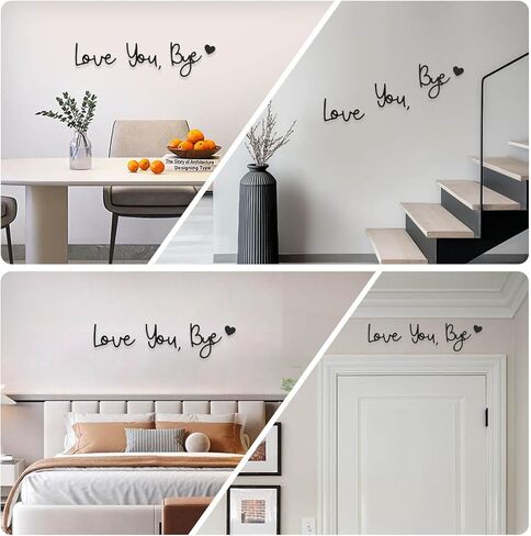 Love You Bye Sign Above Door, Wooden Wall Art Home Decor, Express Love & Warmth, Romantic Gift for Family, Lovers, or Valentine’s Day Decorations for Entryway, Hallway, or Living Room in Saudi Arabia