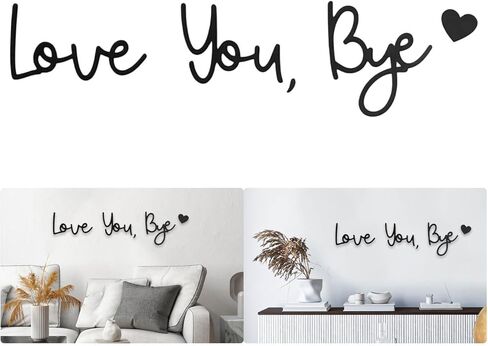 Love You Bye Sign Above Door, Wooden Wall Art Home Decor, Express Love & Warmth, Romantic Gift for Family, Lovers, or Valentine’s Day Decorations for Entryway, Hallway, or Living Room in Saudi Arabia