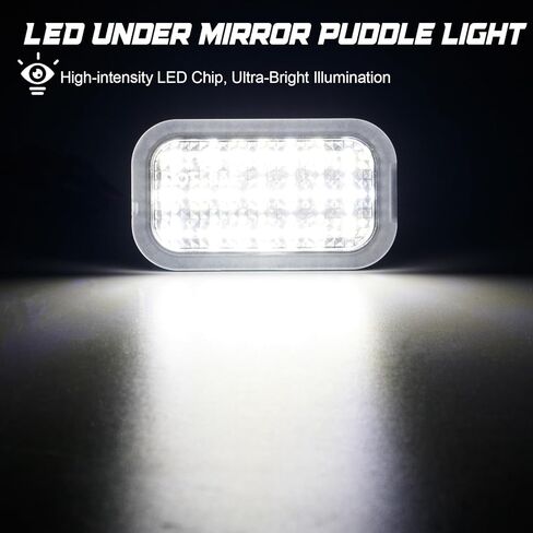 Under Mirror Lights Fits for 2007-2014 Chevy Tahoe Suburban, GMC Yukon, Avalanche, Escalade LED Mirror Puddle Lamp Fits for 2009-2013 Silverado Sierra 2500HD/3500HD (White Light for 2007-2014) in Kuwait