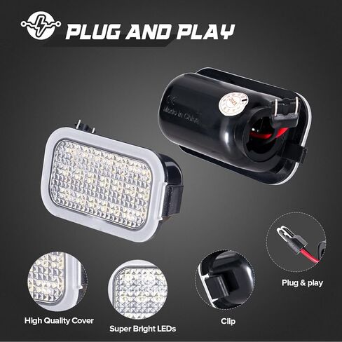 Under Mirror Lights Fits for 2007-2014 Chevy Tahoe Suburban, GMC Yukon, Avalanche, Escalade LED Mirror Puddle Lamp Fits for 2009-2013 Silverado Sierra 2500HD/3500HD (White Light for 2007-2014) in Kuwait