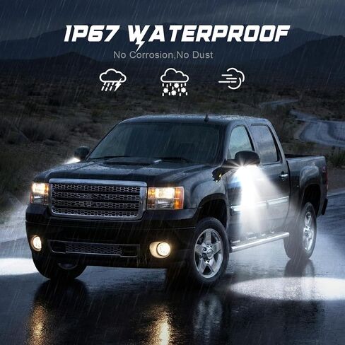 Under Mirror Lights Fits for 2007-2014 Chevy Tahoe Suburban, GMC Yukon, Avalanche, Escalade LED Mirror Puddle Lamp Fits for 2009-2013 Silverado Sierra 2500HD/3500HD (White Light for 2007-2014) in Kuwait