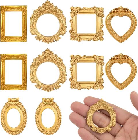 CZFSWT 10 قطع إطارات صغيرة عتيقة، إطارات ذهبية صغيرة، إطارات صور صغيرة مناسبة لعشاق الحرف اليدوية DIY، عشاق الديكور القديم in Kuwait