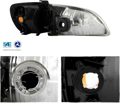 AKKON - Fit 2001 2002 2003 Toyota Sienna 01-03 Headlights Headlamp & Corner Lights Chrome Housing OE Style Driver - Passenger Direct Replacement in Saudi Arabia