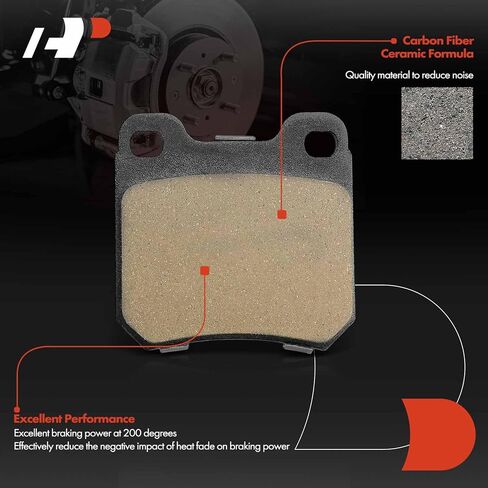 A-Premium Rear Ceramic Brake Pads Set Compatible with Cadillac, Saab and Saturn Models - 9-3 1999-2003, 900 1997-1998, Catera 1997-2001, L200/LW300 2001-2003, LS/LS2/LW2 2000, L300 4-Pack in Saudi Arabia