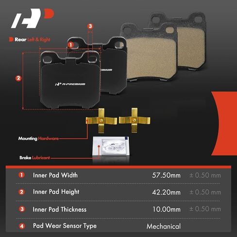 A-Premium Rear Ceramic Brake Pads Set Compatible with Cadillac, Saab and Saturn Models - 9-3 1999-2003, 900 1997-1998, Catera 1997-2001, L200/LW300 2001-2003, LS/LS2/LW2 2000, L300 4-Pack in Saudi Arabia