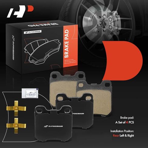 A-Premium Rear Ceramic Brake Pads Set Compatible with Cadillac, Saab and Saturn Models - 9-3 1999-2003, 900 1997-1998, Catera 1997-2001, L200/LW300 2001-2003, LS/LS2/LW2 2000, L300 4-Pack in Saudi Arabia