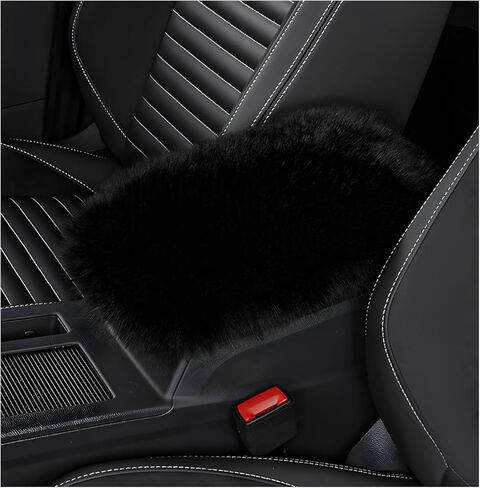 Sun Walker Furry Car Center Console Cover Pad, 11.8"x7.9" Soft Fluffy Armrest Seat Box Protector, Plush Comfortable Middle Console Decorative Protector for Cars Trucks SUVs (Dark Pink) in Kuwait