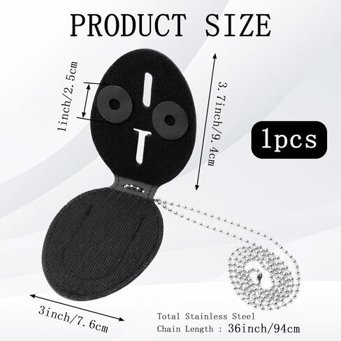 Universal PU Police Badge Holder with Neck Chain and Belt Clip, Heavy Duty Leather ID Case for Oval Shield Law Enforcement Security Badges, Neck Hanging Badge Holder for Detective, Constable in Kuwait