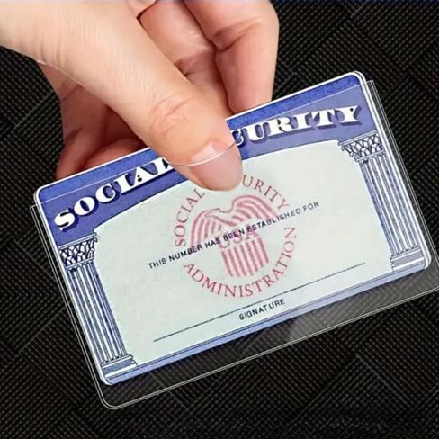 10Pcs Waterproof PVC Card Holder Sleeves for SSN, ID, Credit Cards, Social Security Card Protector Sleeve, Transparent Design Portable, Scratch Dust Resistant in Saudi Arabia