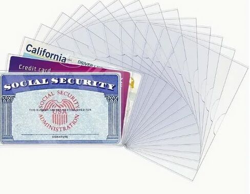 10Pcs Waterproof PVC Card Holder Sleeves for SSN, ID, Credit Cards, Social Security Card Protector Sleeve, Transparent Design Portable, Scratch Dust Resistant in Saudi Arabia