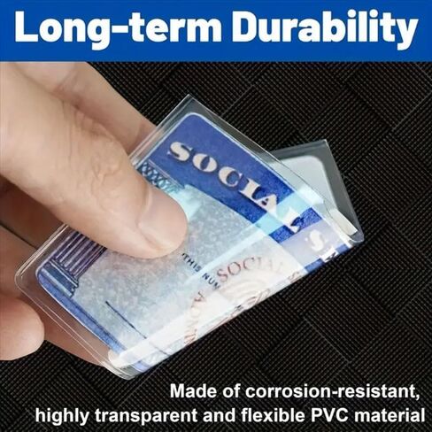 10Pcs Waterproof PVC Card Holder Sleeves for SSN, ID, Credit Cards, Social Security Card Protector Sleeve, Transparent Design Portable, Scratch Dust Resistant in Saudi Arabia