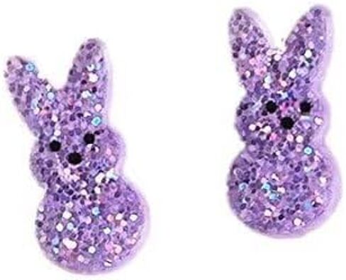 Easter Rabbit Stud Earrings Set for Women 3 Pairs Cute Glitter Acrylic Bunny Animal Spring Statement Earrings Holiday Party Friendship Jewelry Gifts in Kuwait