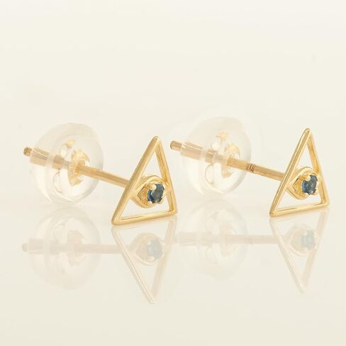 ANYGOLDS 14K Real Solid Gold Evil Eye Sapphire Stud Earrings – Tiny Marquise Cartilage Helix Tragus Upper Ear Studs – Adorned With Sapphire Gemstone - Dainty Ear Post for Women - Sold as a Pair in Kuwait