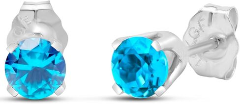 SuperJeweler 1/2 Carat Gemstone Stud Earrings - Classic Solitaire - White Gold - Friction Back - 14KGF - 0.5ct Total Weight in Saudi Arabia